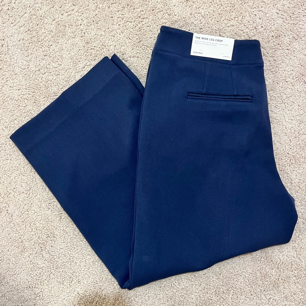 ANN TAYLOR Wide Leg Crop Navy Pants